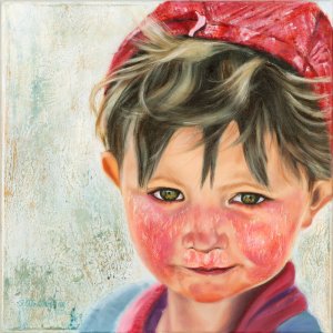 Bittende Augen, 40 x 40 cm