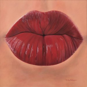 Lippenbekenntnis, 50 x 50 cm