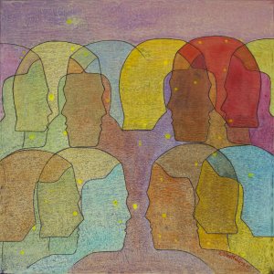 Zueinander, 50 x 50 cm